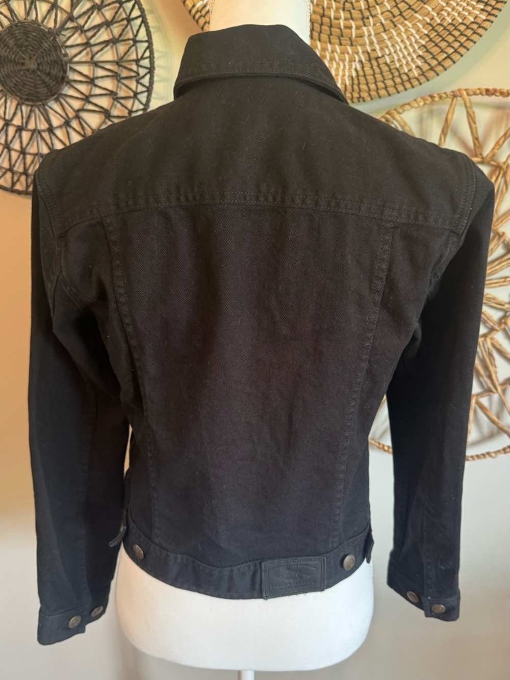 Lauren Ralph Lauren Classic Black Denim Jean Jacket Petite Size S - Picture 4 of 11